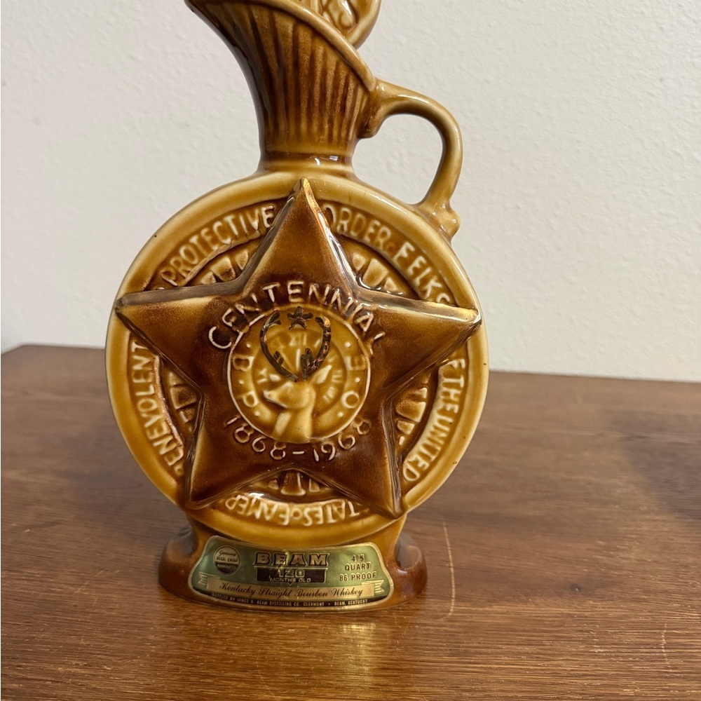 1968 Jim Beam B.P.O.E. Elks Centennial Decanter • Regal China Collectible